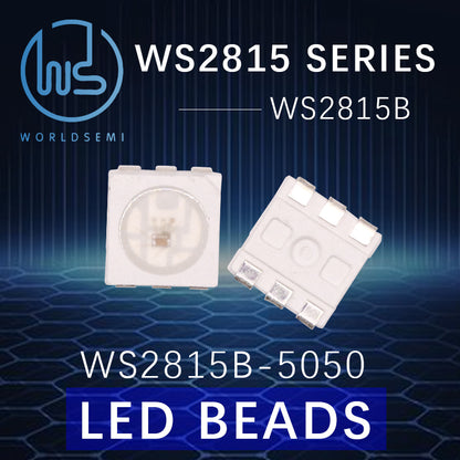 WORLDSEMI WS2815B series 5050RGB Phantom Color LED Integrated Bead DC12V Single Point Single Control Built-in IC