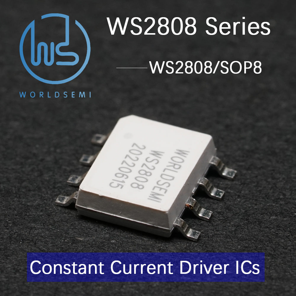 WORLDSEMI WS2808 Single-wire 256-level grayscale three-channel constant current LED driver IC