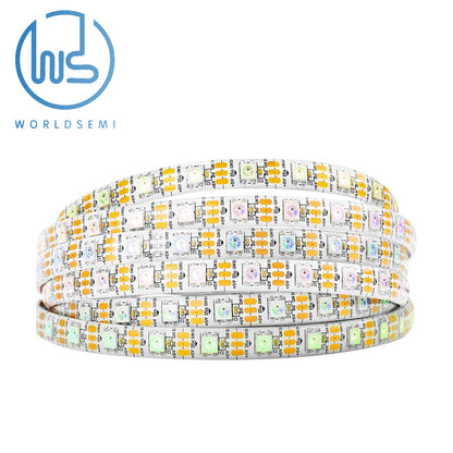 WORLDSEMI WS2812B IC RGB 5050SMD Pure Gold Single Addressable LED Strip 16.4FT 300LED 60LED/m Flexible Full Color IP65 DC5V for DIY Chase Color Project (No Adapter or Controller)