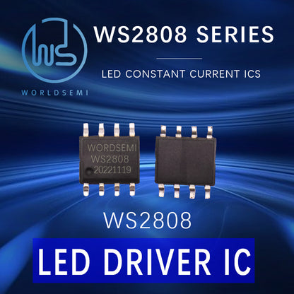 WORLDSEMI WS2808 Single-wire 256-level grayscale three-channel constant current LED driver IC