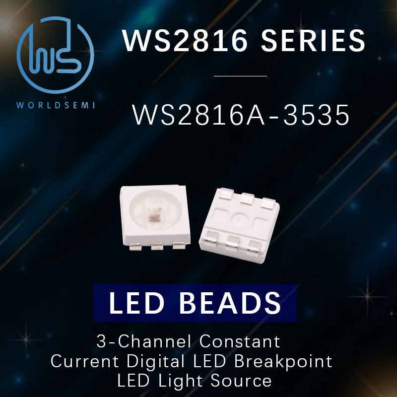 WS2816 Series quad-pin seven-color light beads single point single control built-in IC DC5V full-color RGB