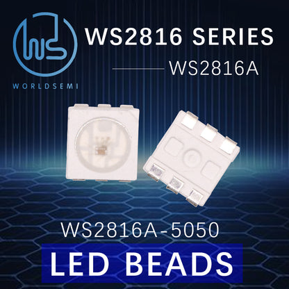 WS2816 Series quad-pin seven-color light beads single point single control built-in IC DC5V full-color RGB