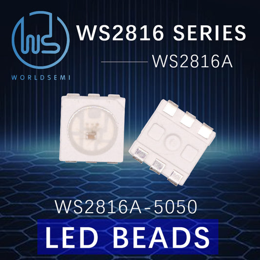 WS2816 Series quad-pin seven-color light beads single point single control built-in IC DC5V full-color RGB