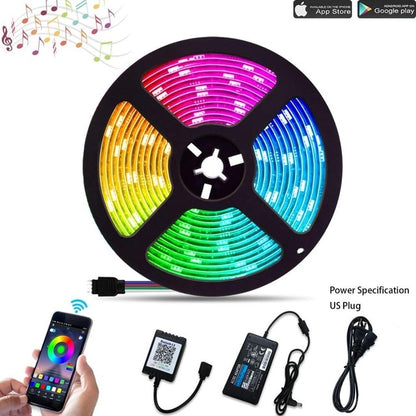 5050 RGB LED Strip Light, 10 Meters 24V 300LEDs, Smart Phone APP Control, RGB Strip Kit for Interior Decorative Lighting