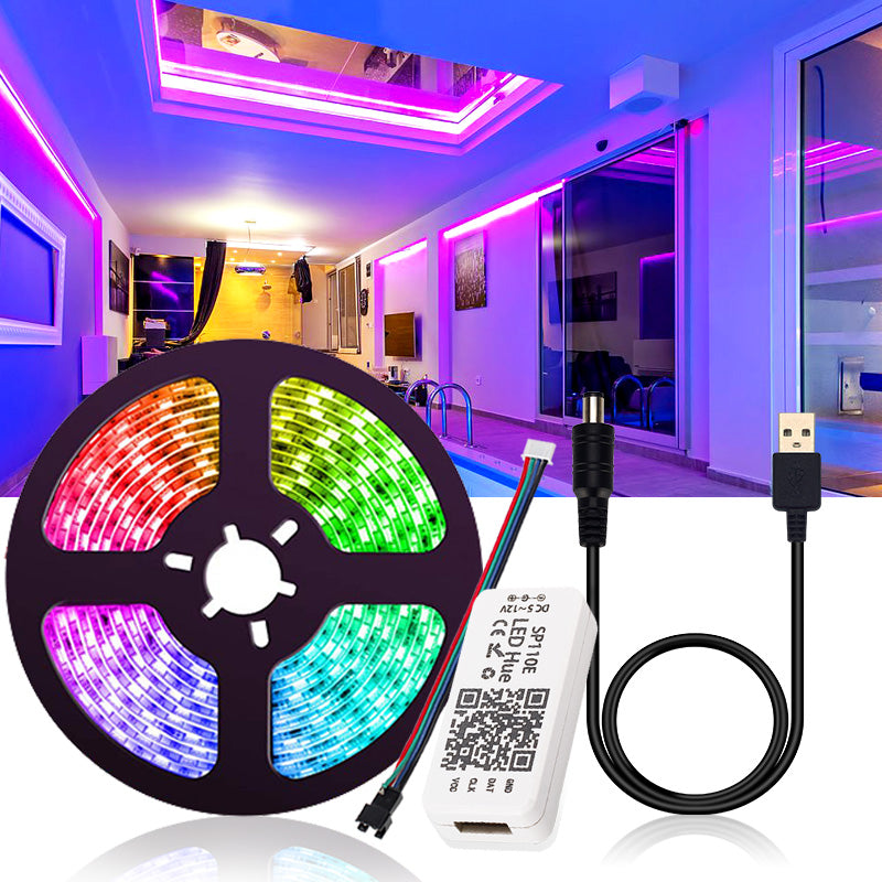 Addressable LED Strip Lights, APP Bluetooth Controlled, USB 5V LED Strip, WS2812B RGB Dream Color LED, Flexible Lights Strip for Interior Lighting Design