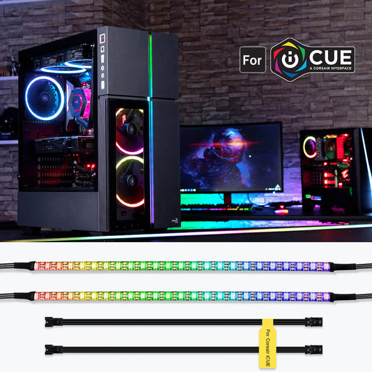 Individually Addressable RGB LED strips, Ws2812b Rainbow color strips, Computer LED Light Kit Decoration for PC case